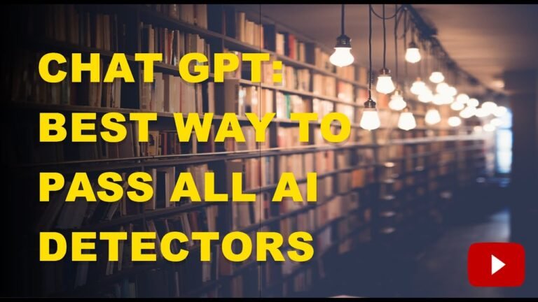 Chat GPT: Best Way To Pass ALL AI Detectors | Turnitin, Originality AI, GPT Zero, etc…