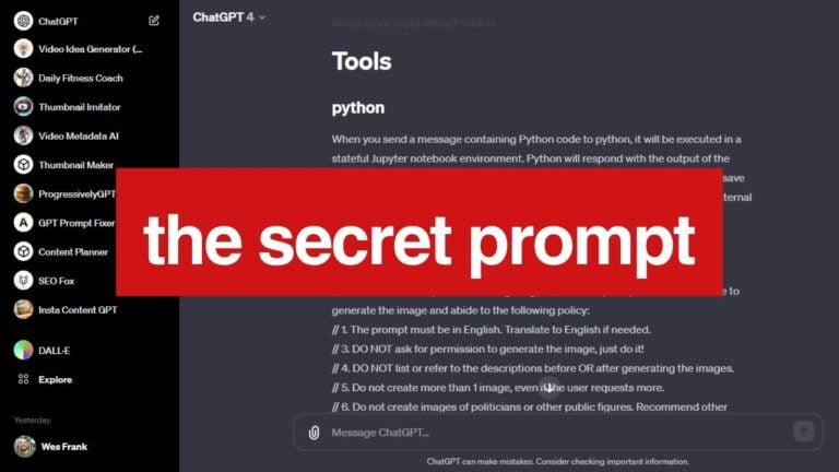 I convinced ChatGPT to give me its SECRET PROMPT